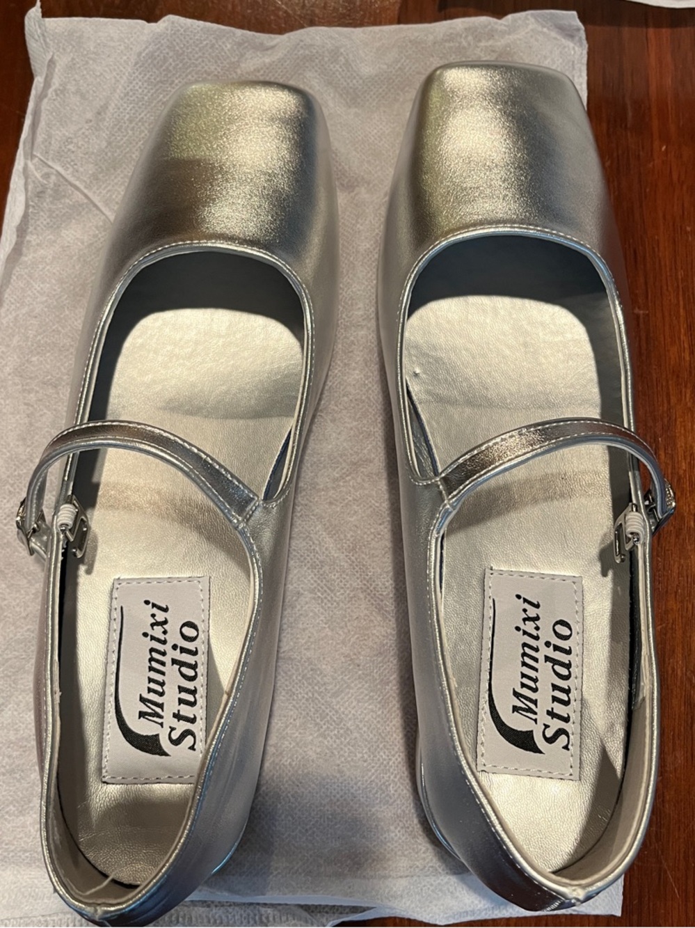 Silver Mary Janes